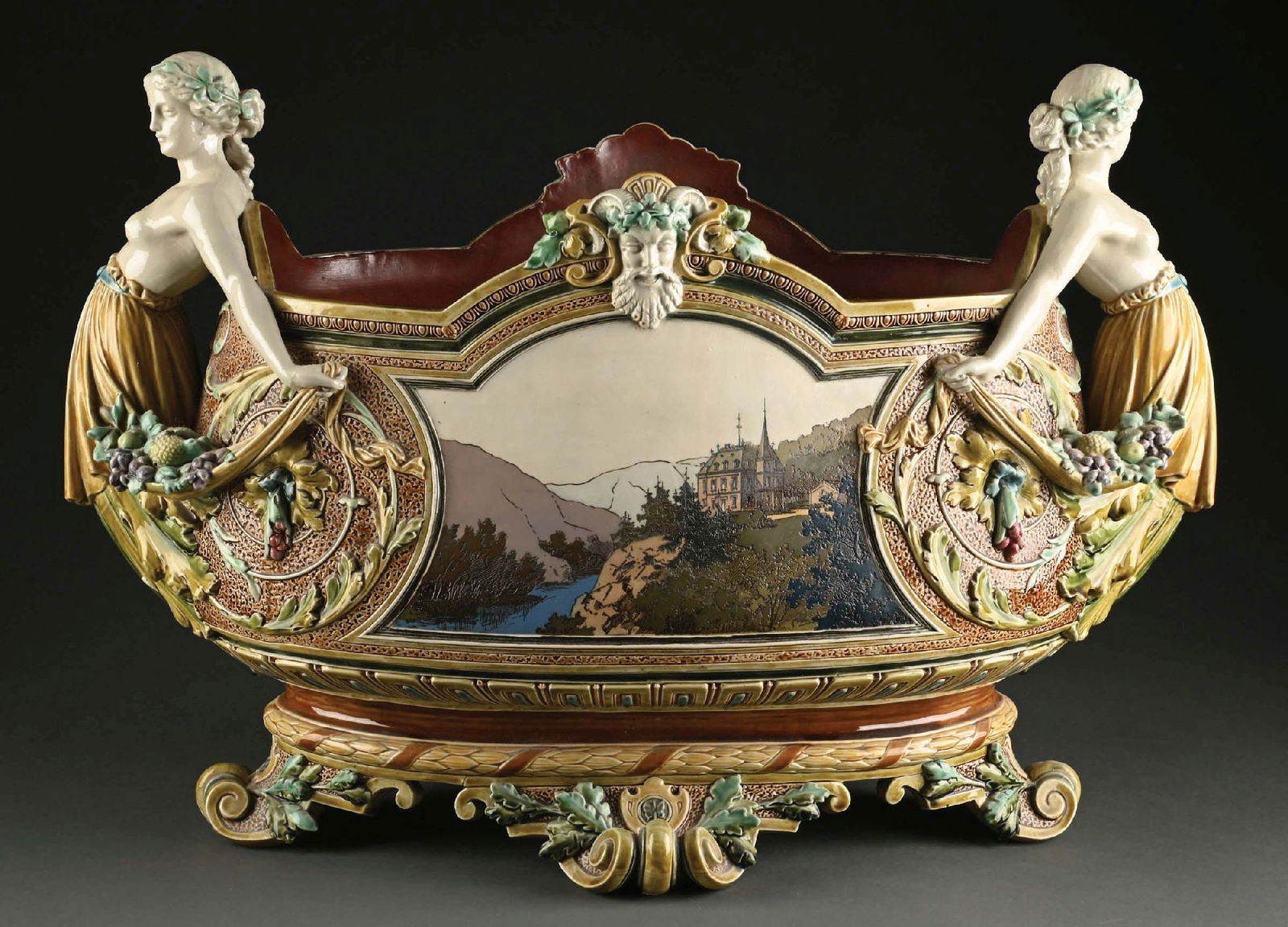 MONUMENTAL "METTLACH" VILLEROY & BOCH JARDINIERE (1 of 6)