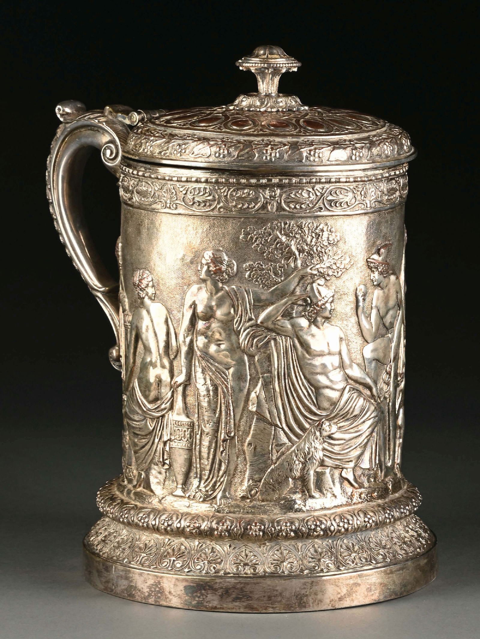 ELKINGTON & CO. EMBOSSED SILVERPLATE STEIN (1 of 6)