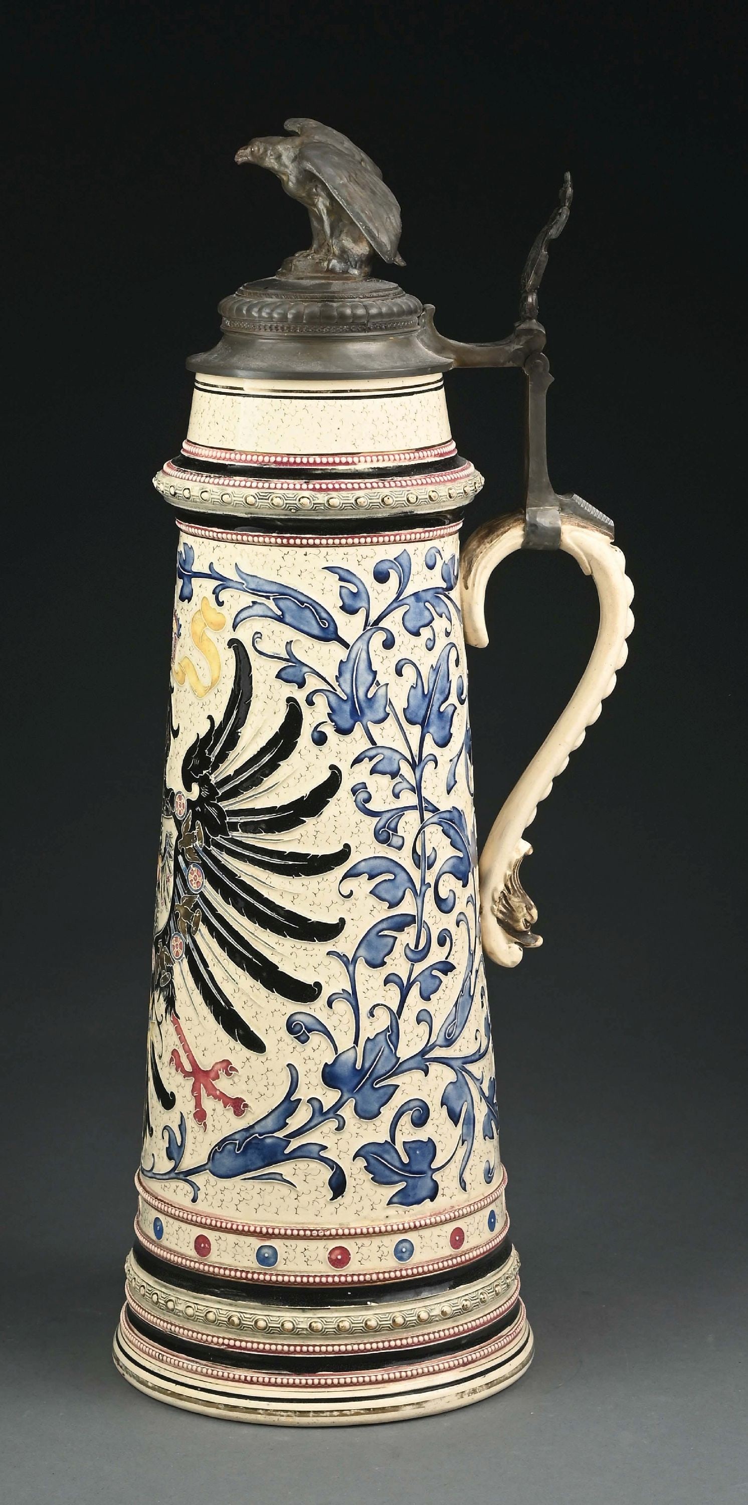 METTLACH STEIN EAGLE CREST (1 of 6)