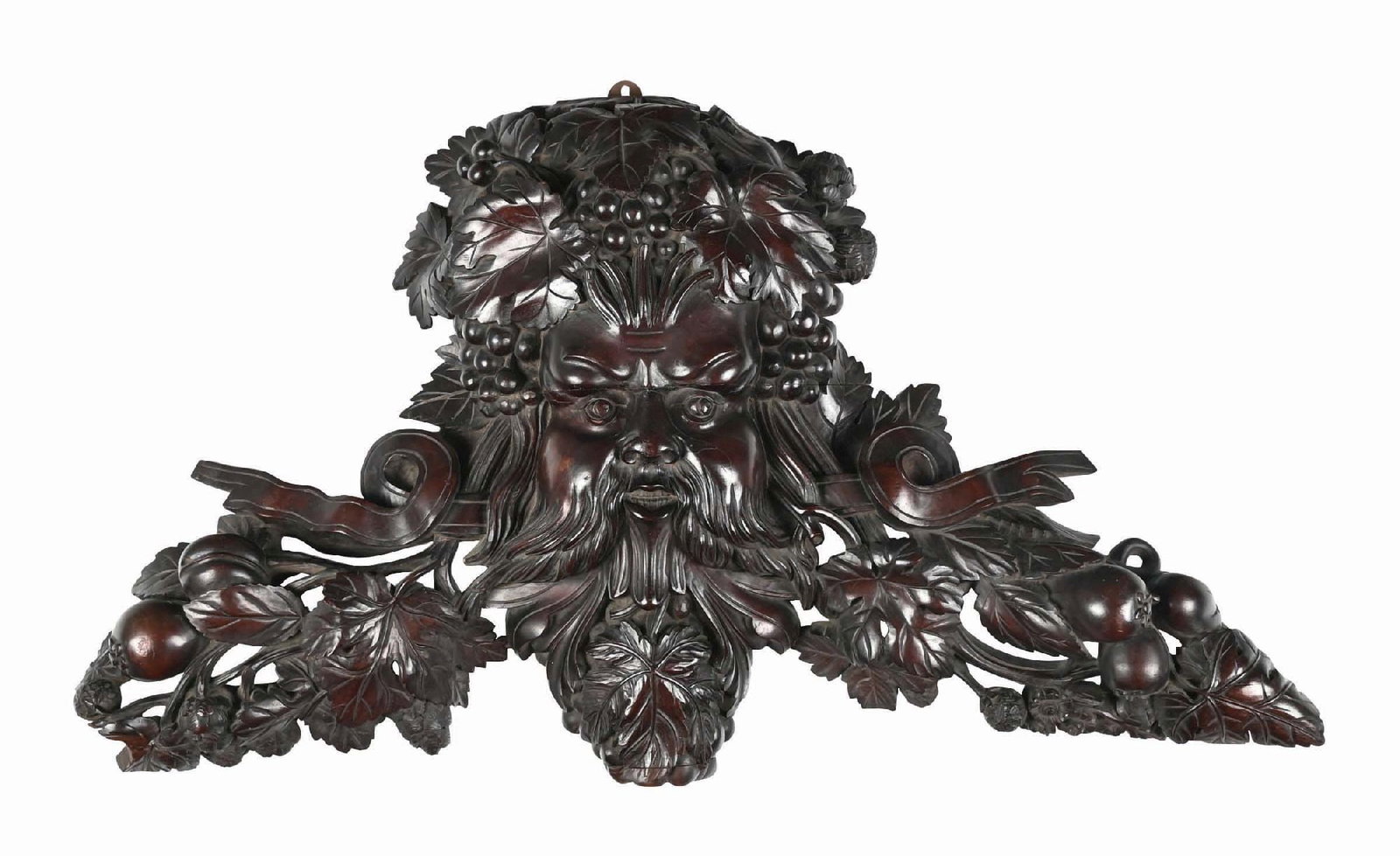 BLACK FOREST BACHUS FIGURE: Nice carving of Bachus figure. God of wine. . Probably mahogany. Condition: (Excellent) Dimensions: 34 - 1/2" x 3" x 20".