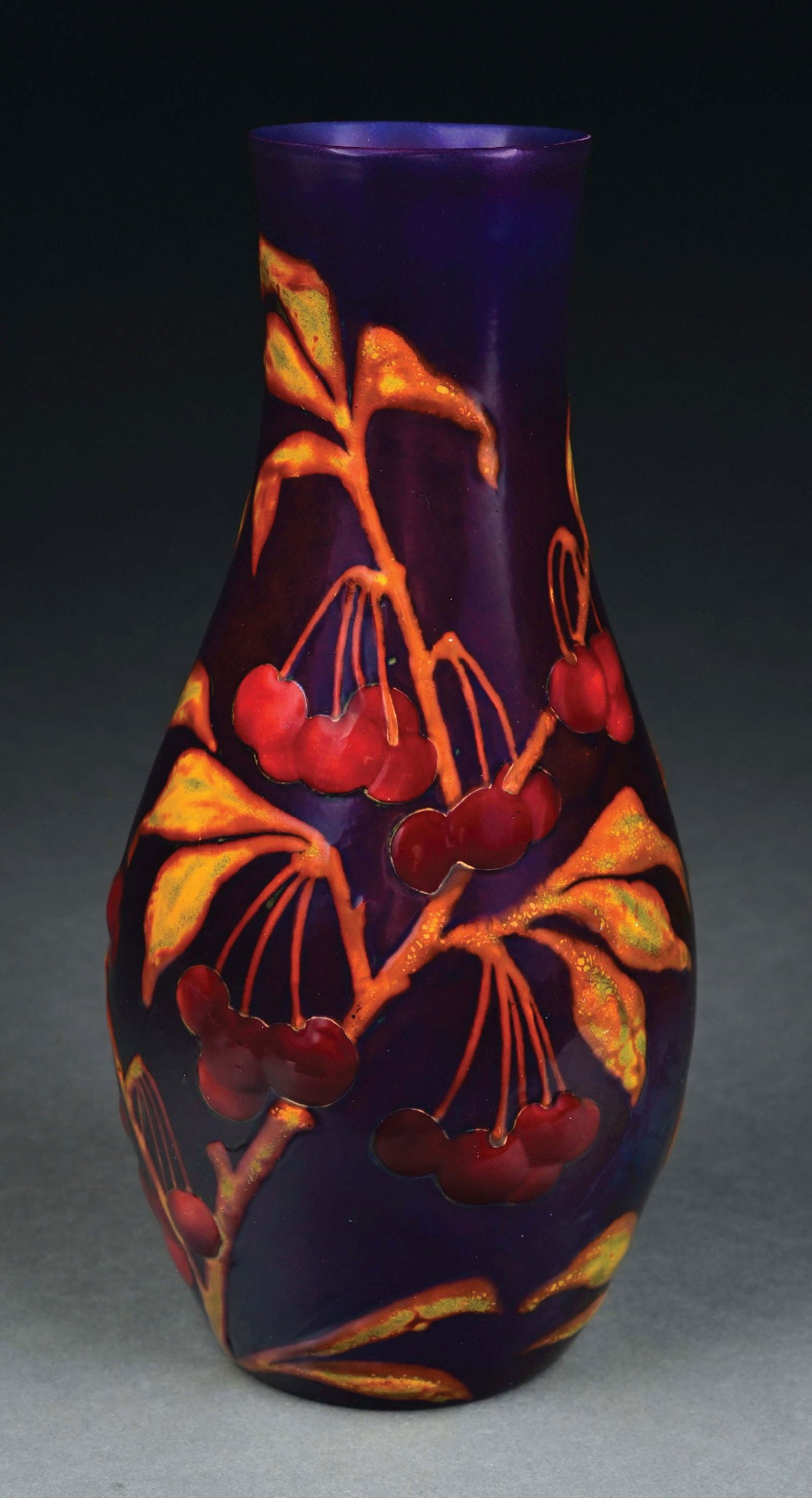 ZSOLNAY CHERRY VASE (1 of 6)