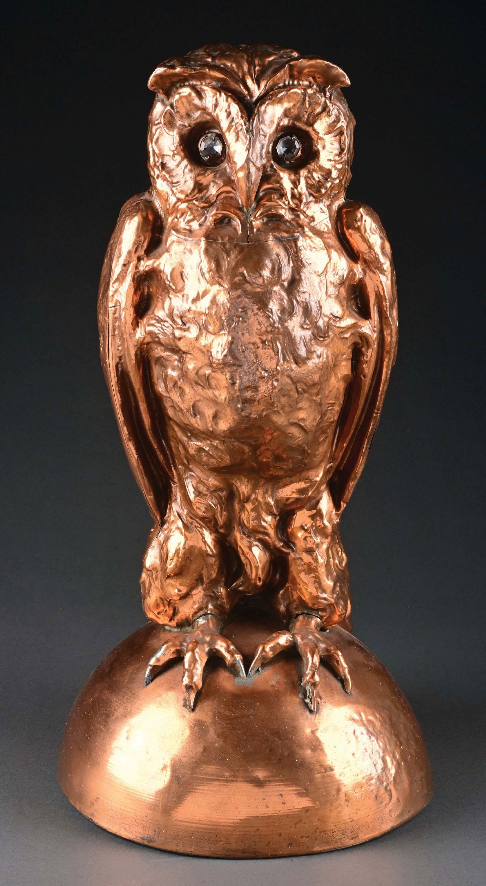 COPPER METAL OWL W/ GLASS EYES (1 of 7)