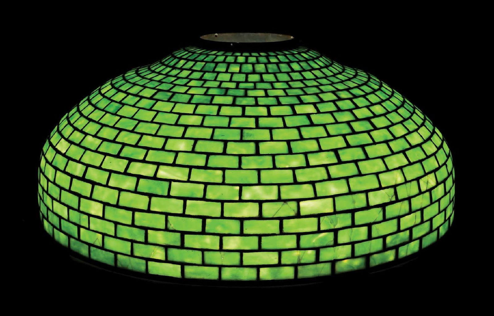 TIFFANY STUDIOS 22" GEOMETRIC LEADED GLASS LAMP SHADE (1 of 7)
