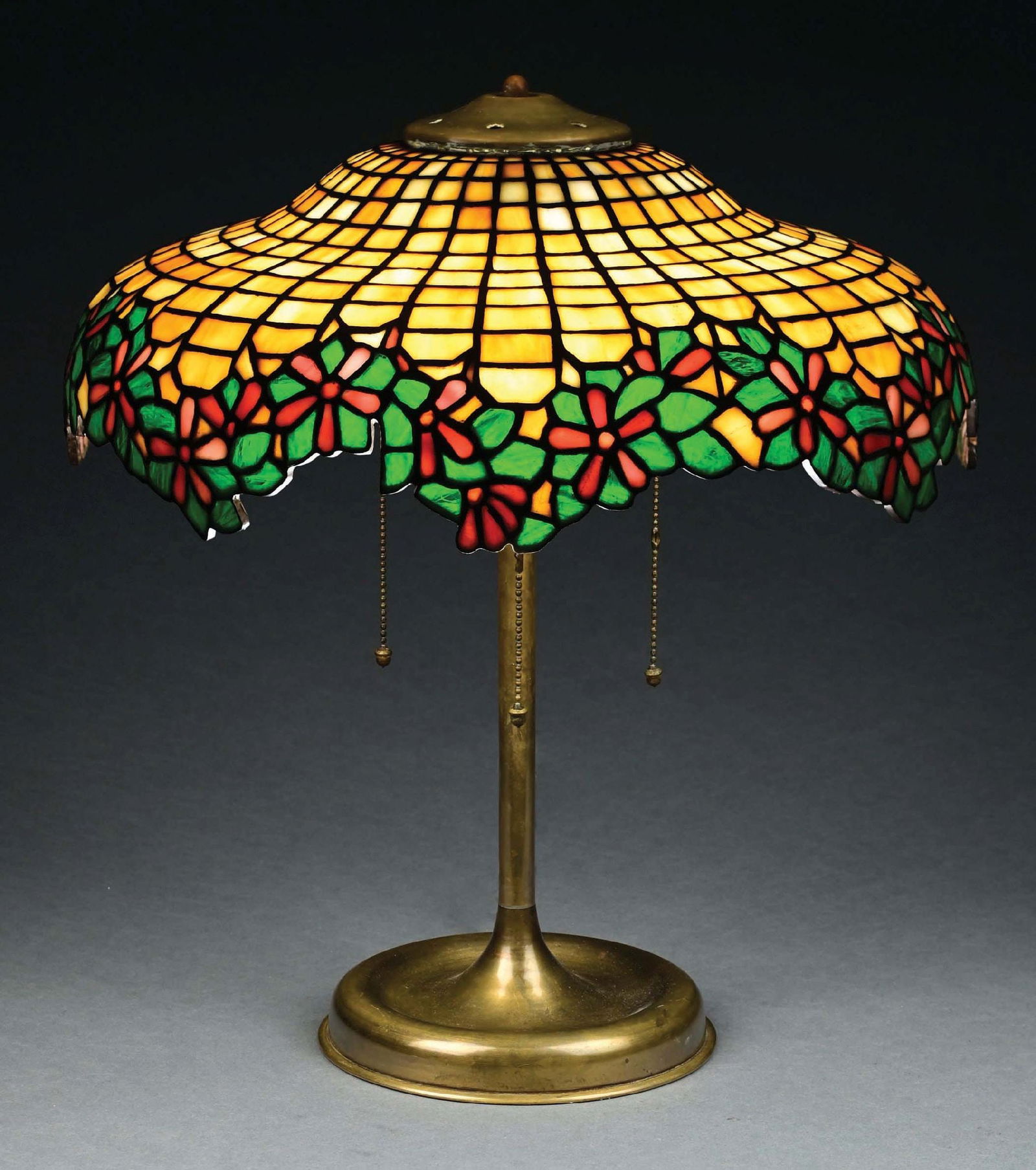 EARLY 20TH CENTURY LEADED GLASS TABLE LAMP (1 of 7)