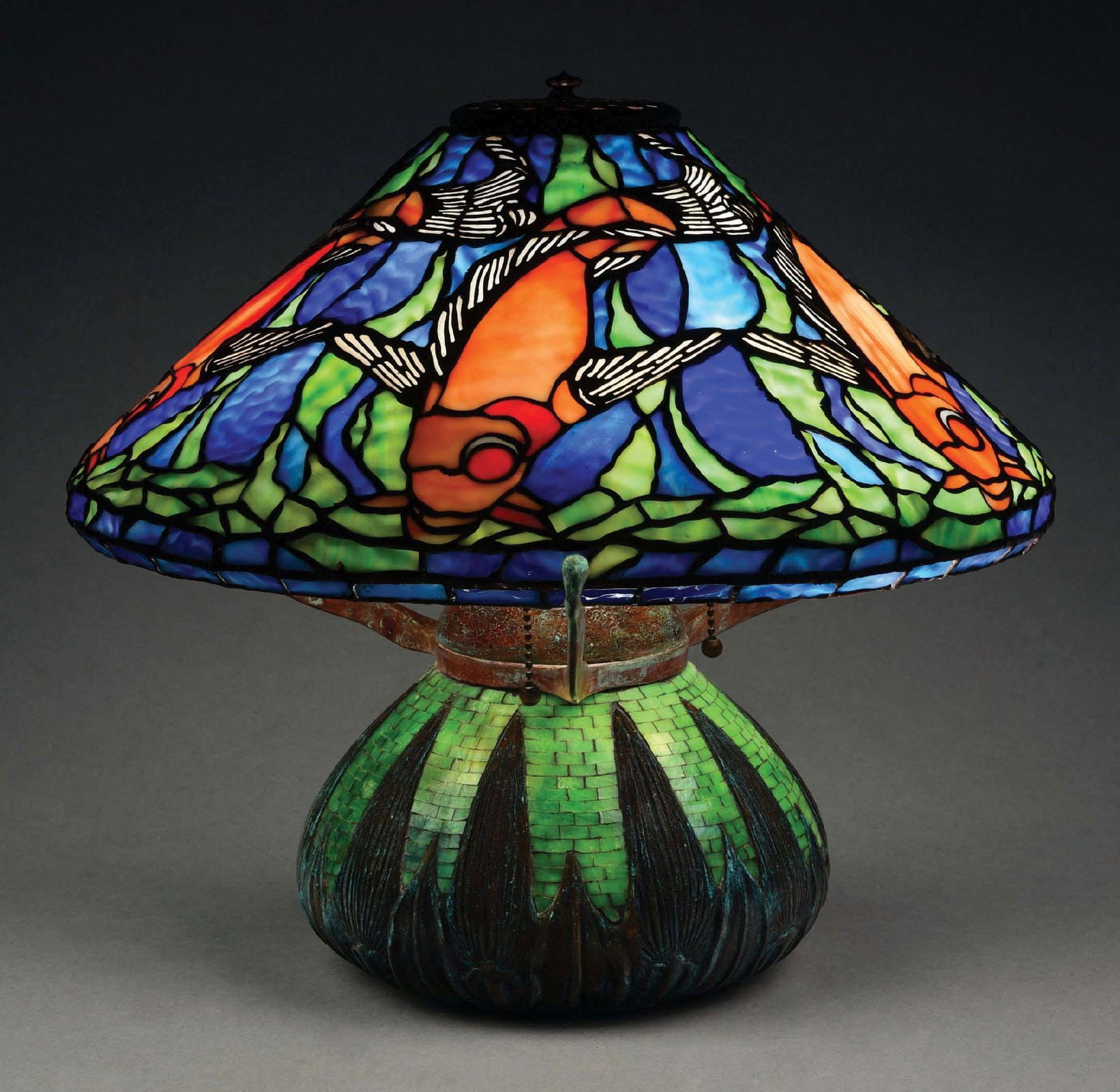 CONTEMPORARY REPRODUCTION OF TIFFANY STUDIOS KOI LAMP (1 of 9)
