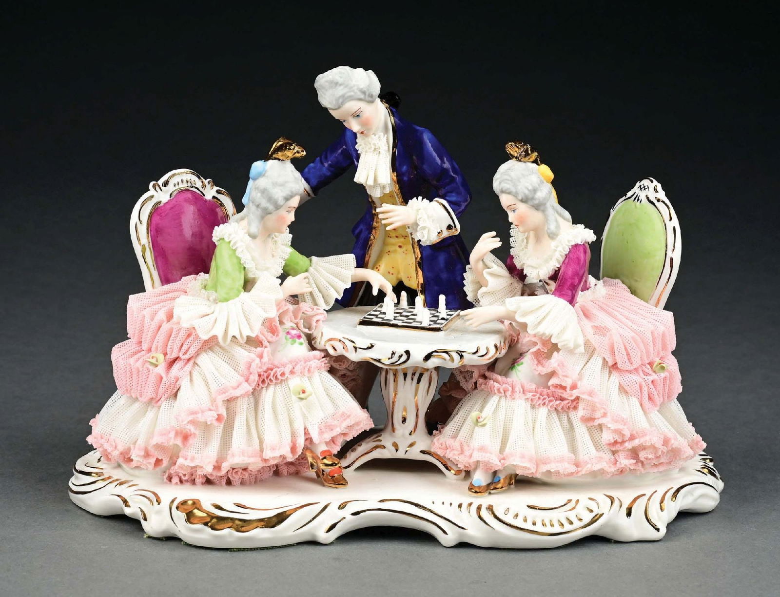 DRESDEN LACE GILTED CHESS PLAYERS GROUP (1 of 4)