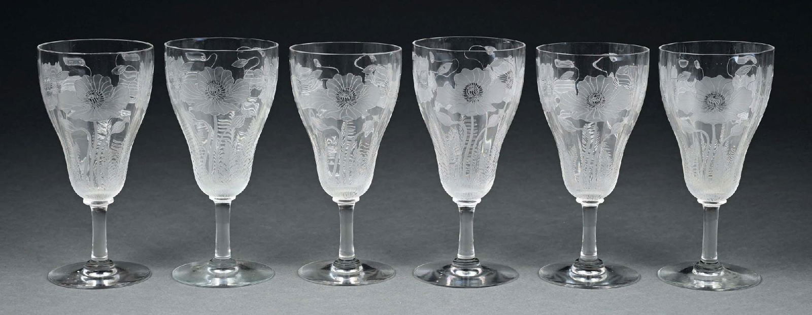LOT OF 6: JOSEPH LOCKE STEMMED CHAMPAGNE GLASSES (1 of 4)