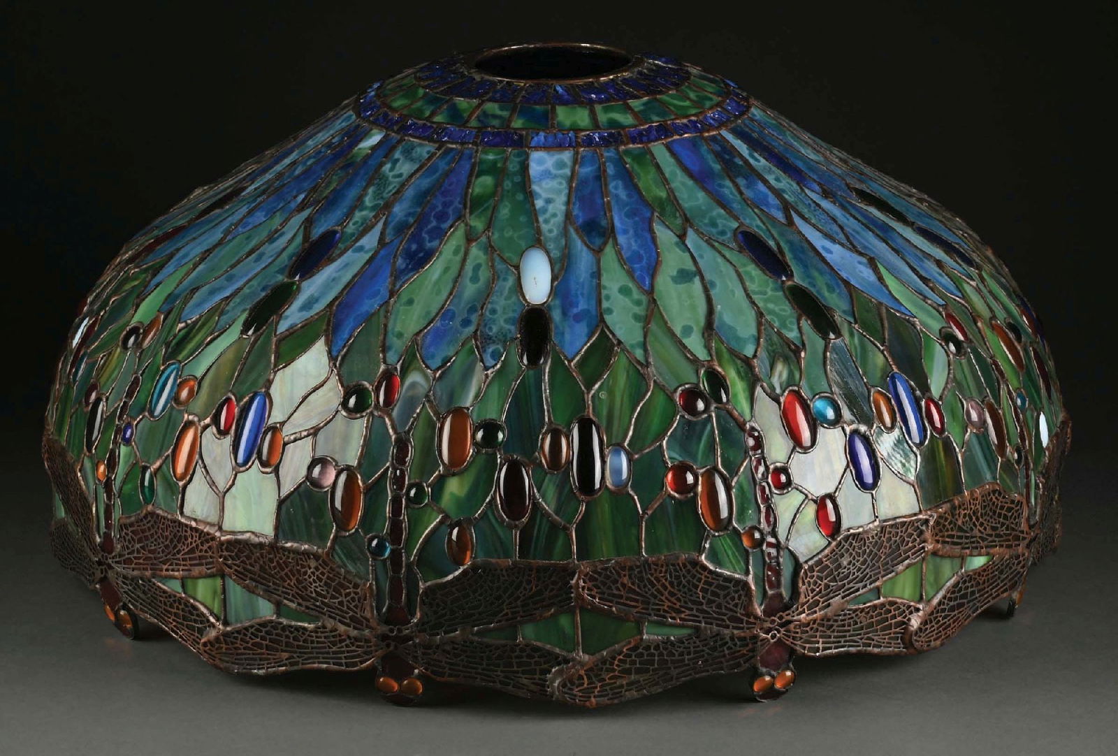 24" REPRODUCTION TIFFANY STUDIOS DROPHEAD DRAGONFLY LEADED GLASS SHADE (1 of 4)