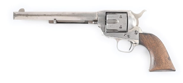 (A) COLT SINGLE ACTION ARMY NICKEL PLATED 1880 REVOLVER W/ MONTANA HISTORY