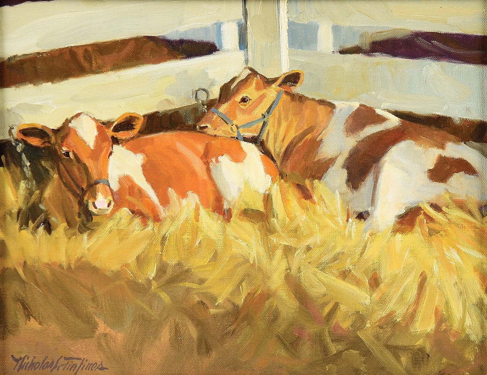 NICHOLAS S. FIRFIRES (1917-1990): At the Fair Oil on canvas 11" x 14" Signed lower left: Nicholas S. Firfires Framed to 19" x 22" Circa 1970s PROVENANCE: From the Nicholas Firfires Estate, with letter of provenance from the family