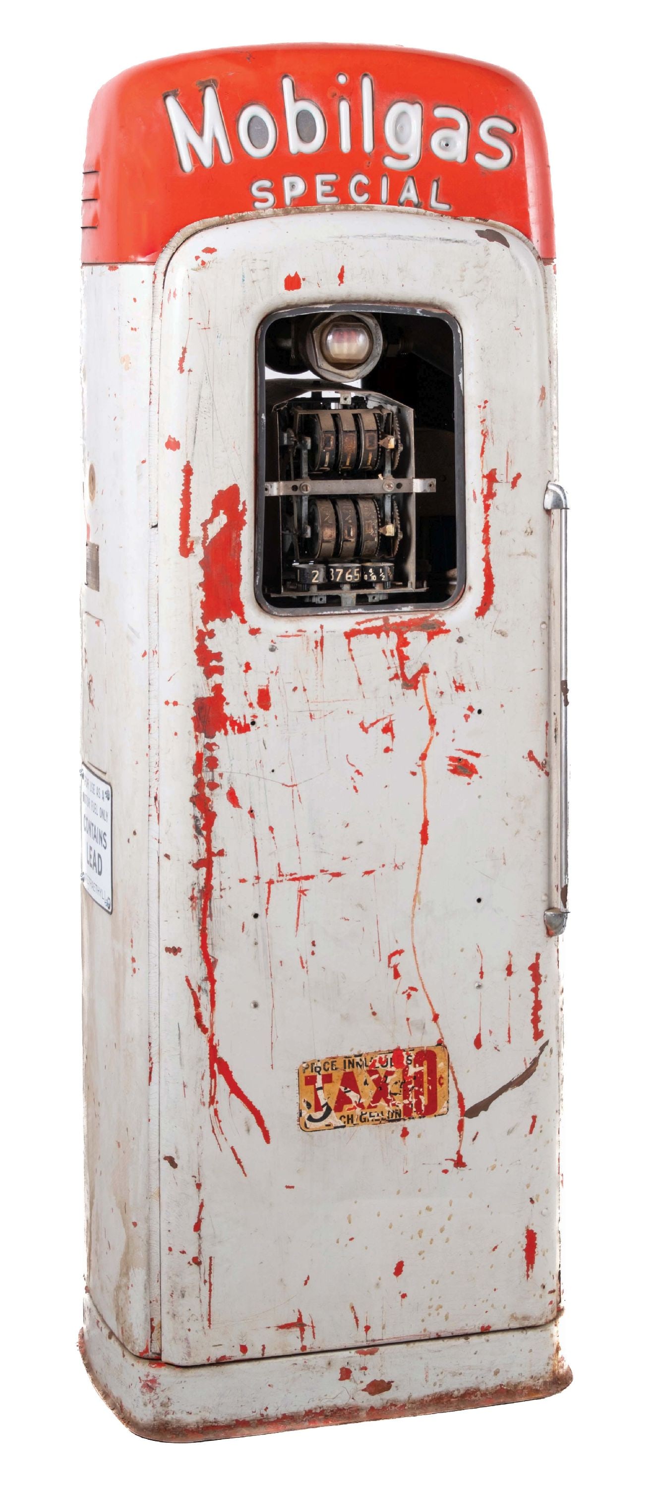 MARTIN & SCHWARTZ MODEL #80 GAS PUMP WITH MOBILGAS TOPPER. (1 of 6)