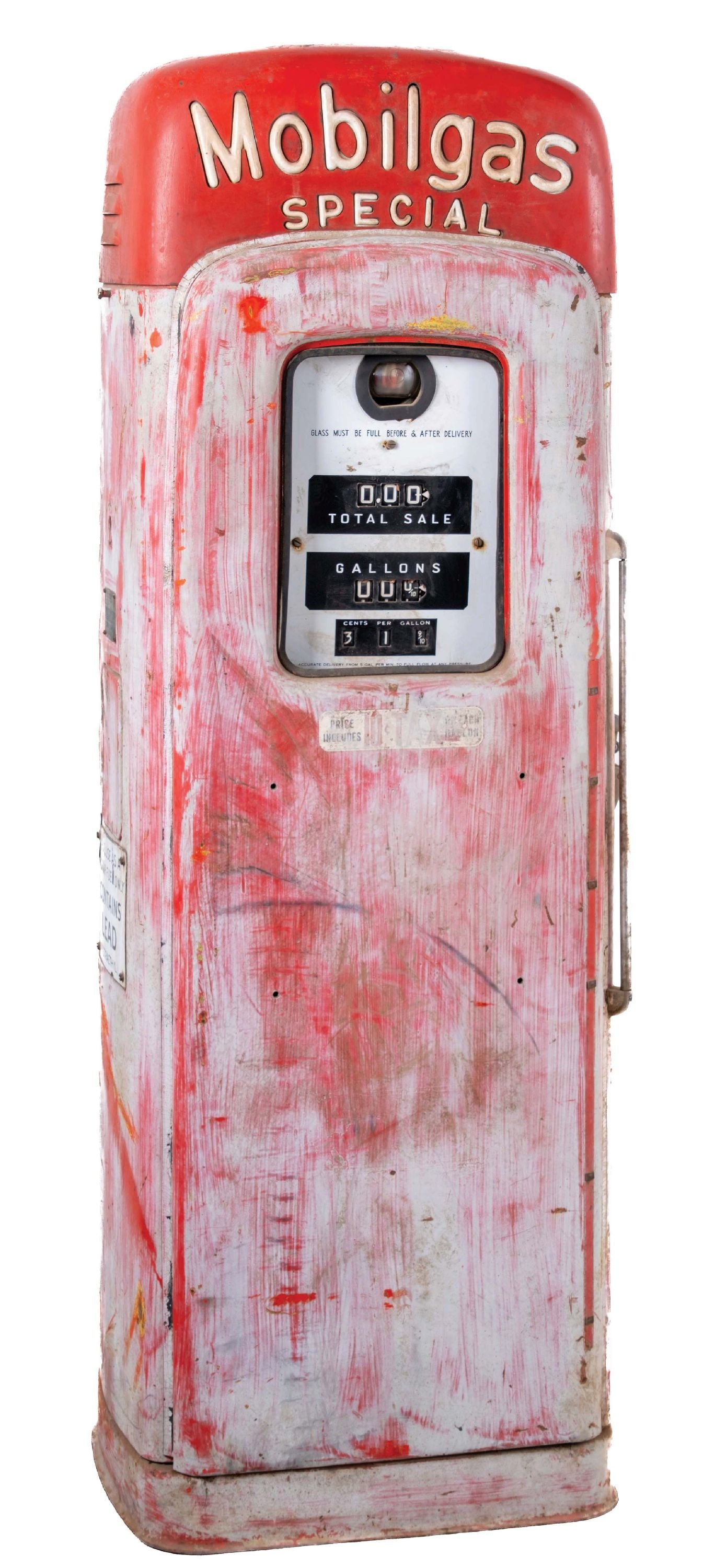 MOBILGAS SPECIAL SCROLL TOP GAS PUMP. (1 of 6)