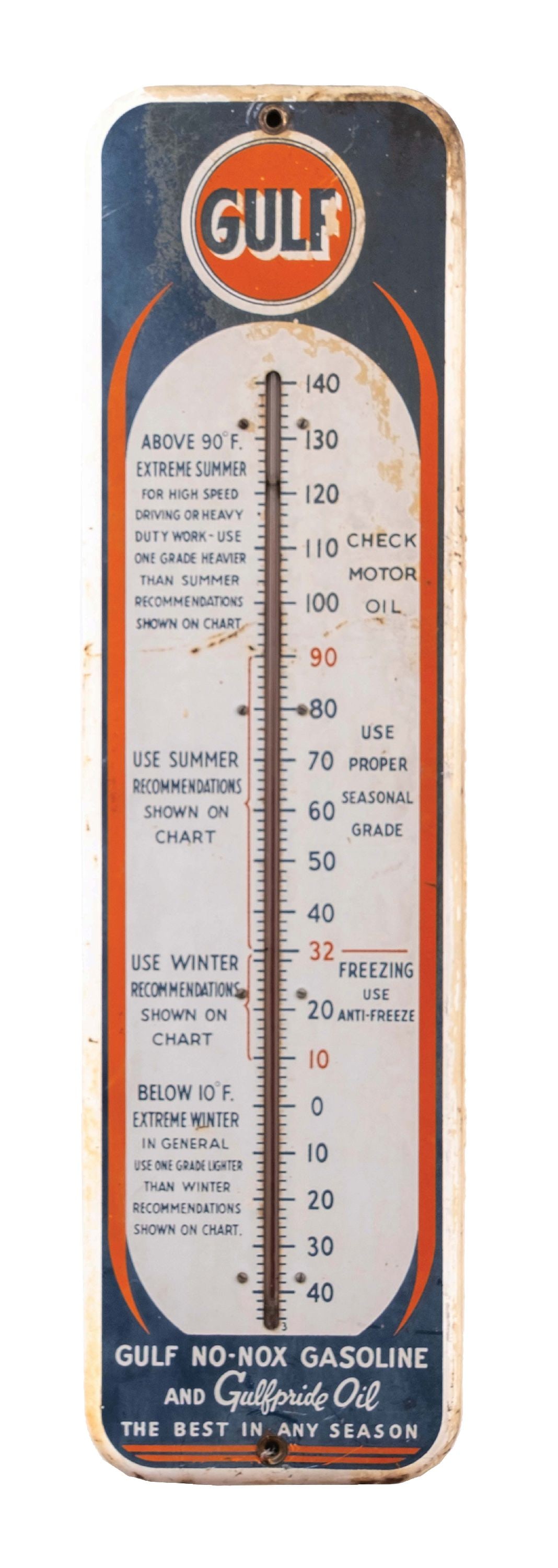 GULF GASOLINE THERMOMETER (1 of 2)