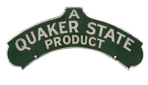 QUAKER STATE PRODUCTS PORCELAIN TOPPER SIGN