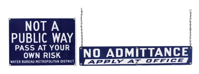 COLLECTION OF 2: COBALT BLUE VERBIAGE SIGNS