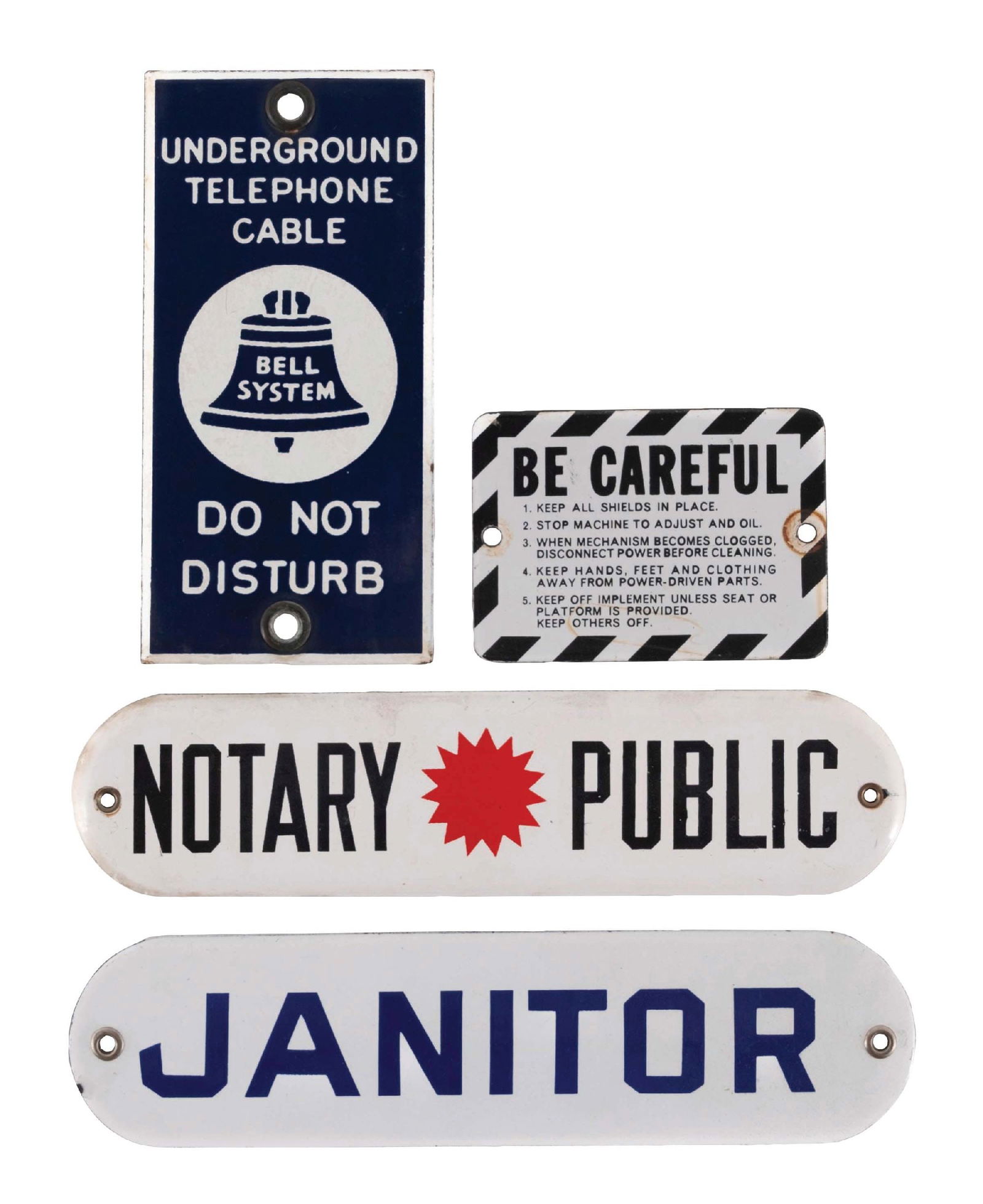 COLLECTION OF 4: PORCELAIN SIGNS (1 of 2)