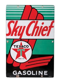 TEXACO SKY CHIEF GASOLINE PORCELAIN PUMP PLATE