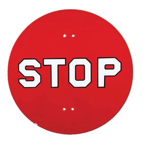 DOUBLE-SIDED PORCELAIN STOP SIGN