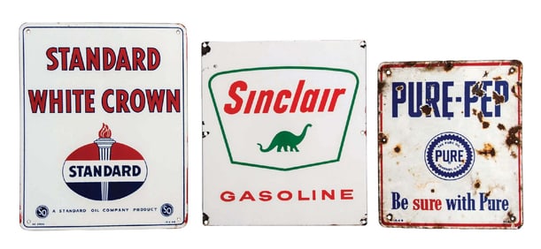 COLLECTION OF 3: STANDARD, PURE AND SINCLAIR PUMP PLATES