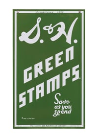 S&H GREEN STAMPS PORCELAIN SIGN