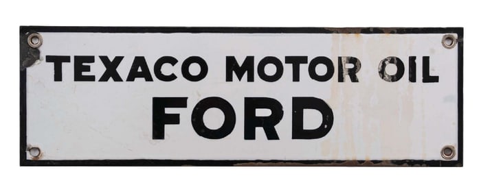 TEXACO MOTOR OIL FOR FORD PORCELAIN SIGN