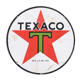 TEXACO MOTOR OIL 15" PORCELAIN OIL CART SIGN
