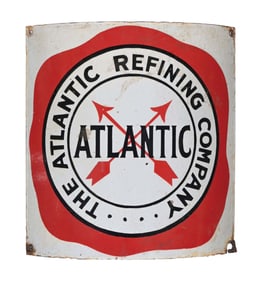ATLANTIC REFINING COMPANY PORCELAIN PUMP PLATE SIGN