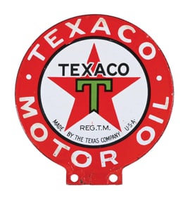 TEXACO MOTOR OIL PORCELAIN LUBSTER PADDLE SIGN