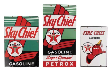 COLLECTION OF 3: TEXACO PUMP PLATES