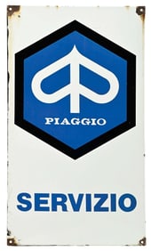 PIAGGIO SERVIZIO PORCELAIN SIGN.