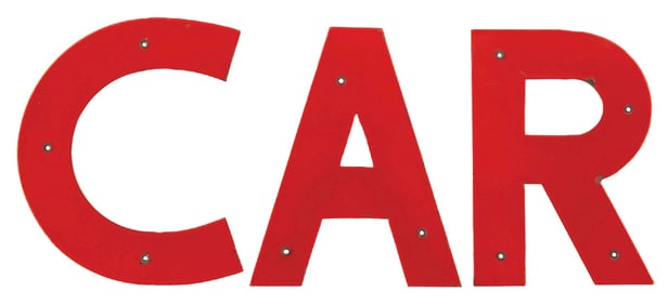 CAR PORCELAIN LETTERS