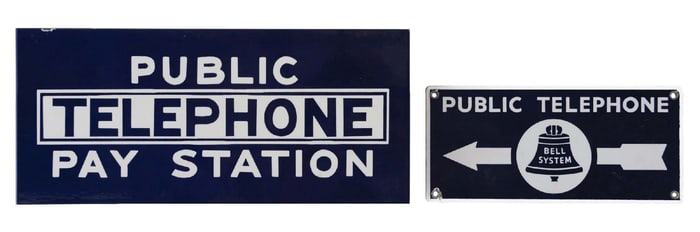 COLLECTION OF 2: TELEPHONE SIGNS
