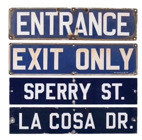 COLLECTION OF 4: PORCELAIN STREET SIGNS