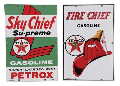 COLLECTION OF 2: TEXACO PUMP PLATES