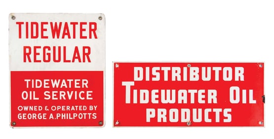 COLLECTION OF 2: TIDEWATER OIL SIGNS