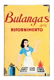 BUTANGAS RIFORNIMENTO PROPANE GAS PORCELAIN SIGN