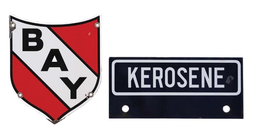 COLLECTION OF 2: PORCELAIN GASOLINE & KEROSENE SIGNS