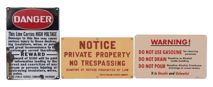 COLLECTION OF 3: WARNING SIGNS