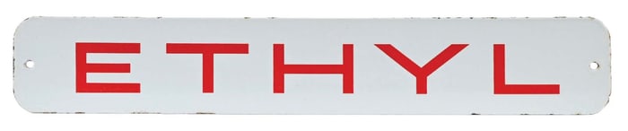ETHYL PORCELAIN PUMP PLATE SIGN