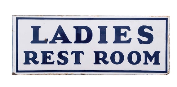 LADIES RESTROOM FLANGE SIGN