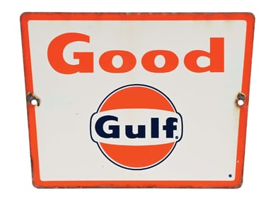 GOOD GULF GASOLINE PORCELAIN PUMP PLATE SIGN