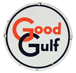 GOOD GULF GASOLINE PORCELAIN PUMP PLATE SIGN