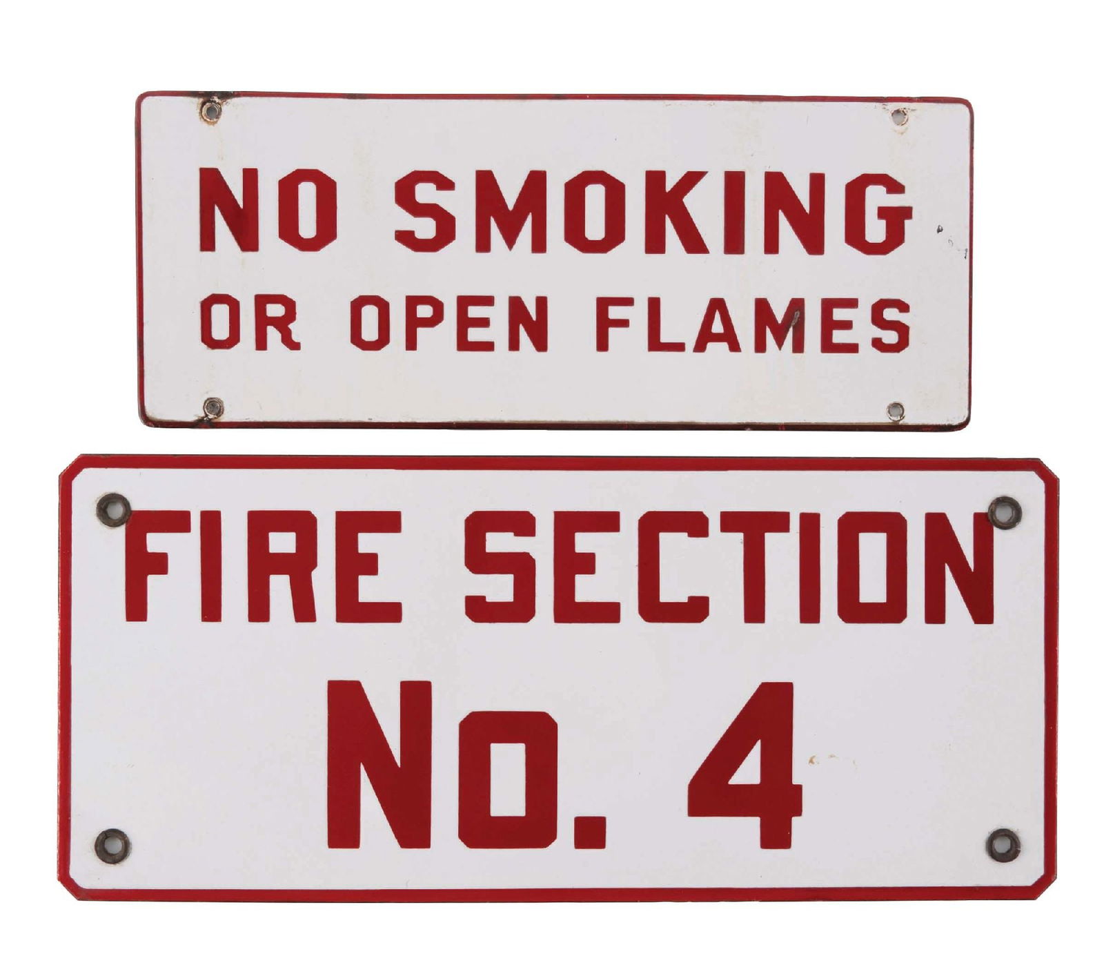 COLLECTION OF 2: NO SMOKING AND FIRE SECTION SIGNS (1 of 2)