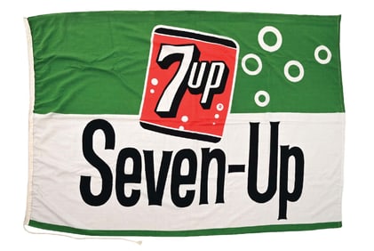 SEVEN-UP SODA POP CLOTH FLAG.