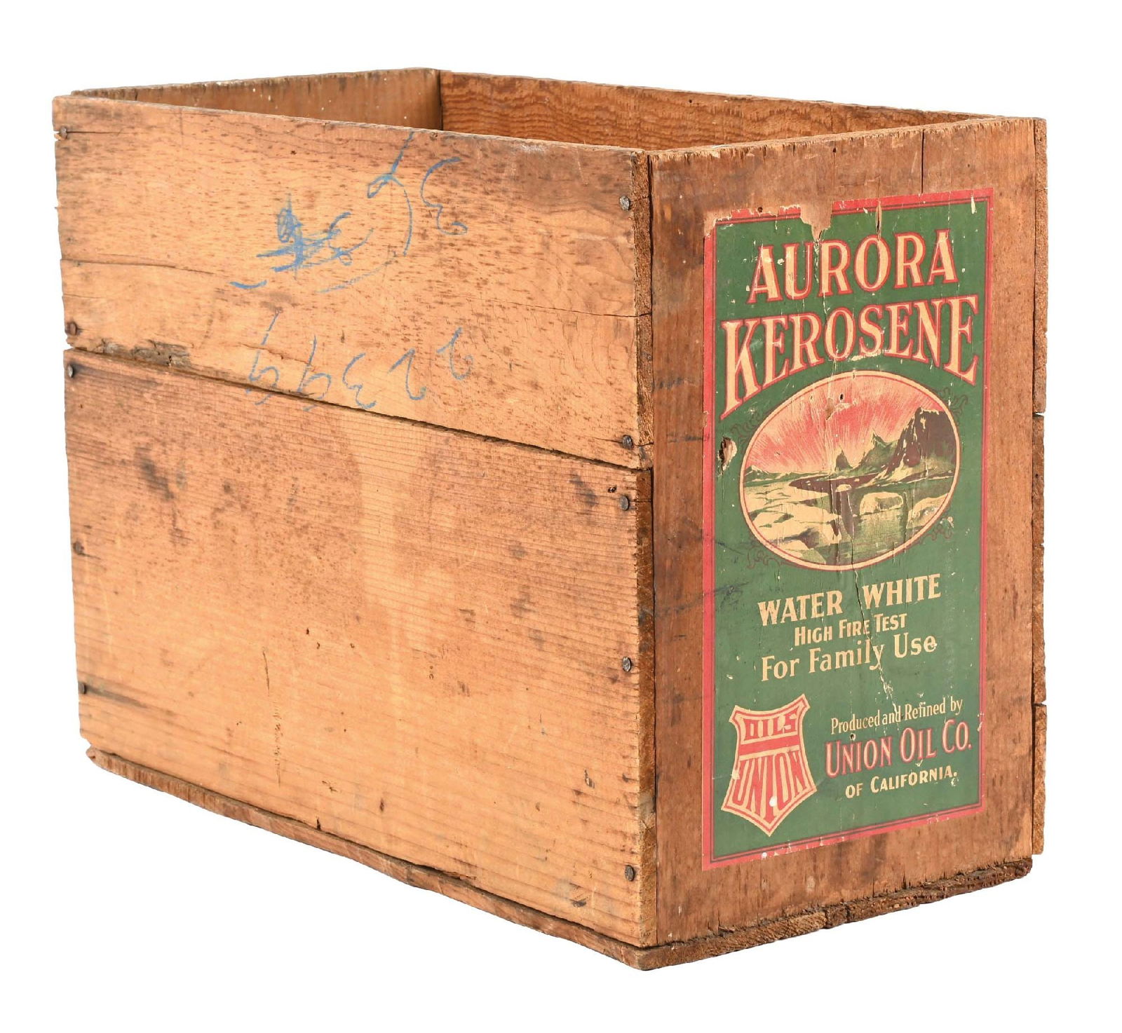 UNION OIL AURORA KEROSENE WOODEN SHIPPING CRATE. (1 of 4)