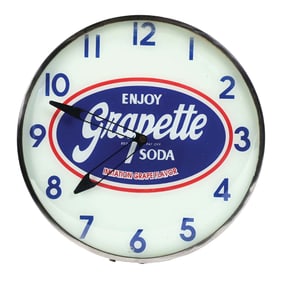 ENJOY GRAPETTE SODA REPRODUCTION LIGHT-UP CLOCK