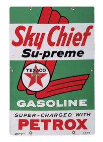TEXACO SKY CHIEF SUPREME SUPER-CHARGED W/ PETROX PUMP PLATE