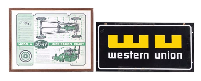 COLLECTION OF 2 WESTERN UNION & FORD ADVERTISEMENTS