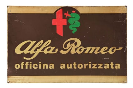 ALFA ROMEO OFFICIANA AUTORIZZATA AUTO DEALERSHIP TIN SIGN