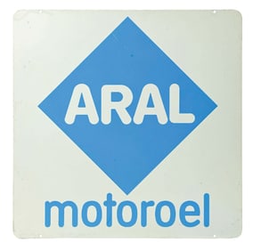 ARAL MOTOROEL TIN SERVICE STATION SIGN.